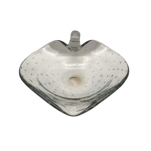 Beautiful Vintage Style Glass Strawberry Serving Dish Controlled Bubbles - Picture 1 of 8